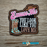 On A Whim Hats Excuse Me Iron-On Patch
