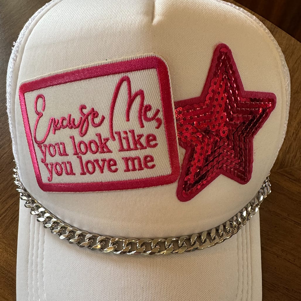 On A Whim Hats Excuse Me you Look Like you Love Me - Pink