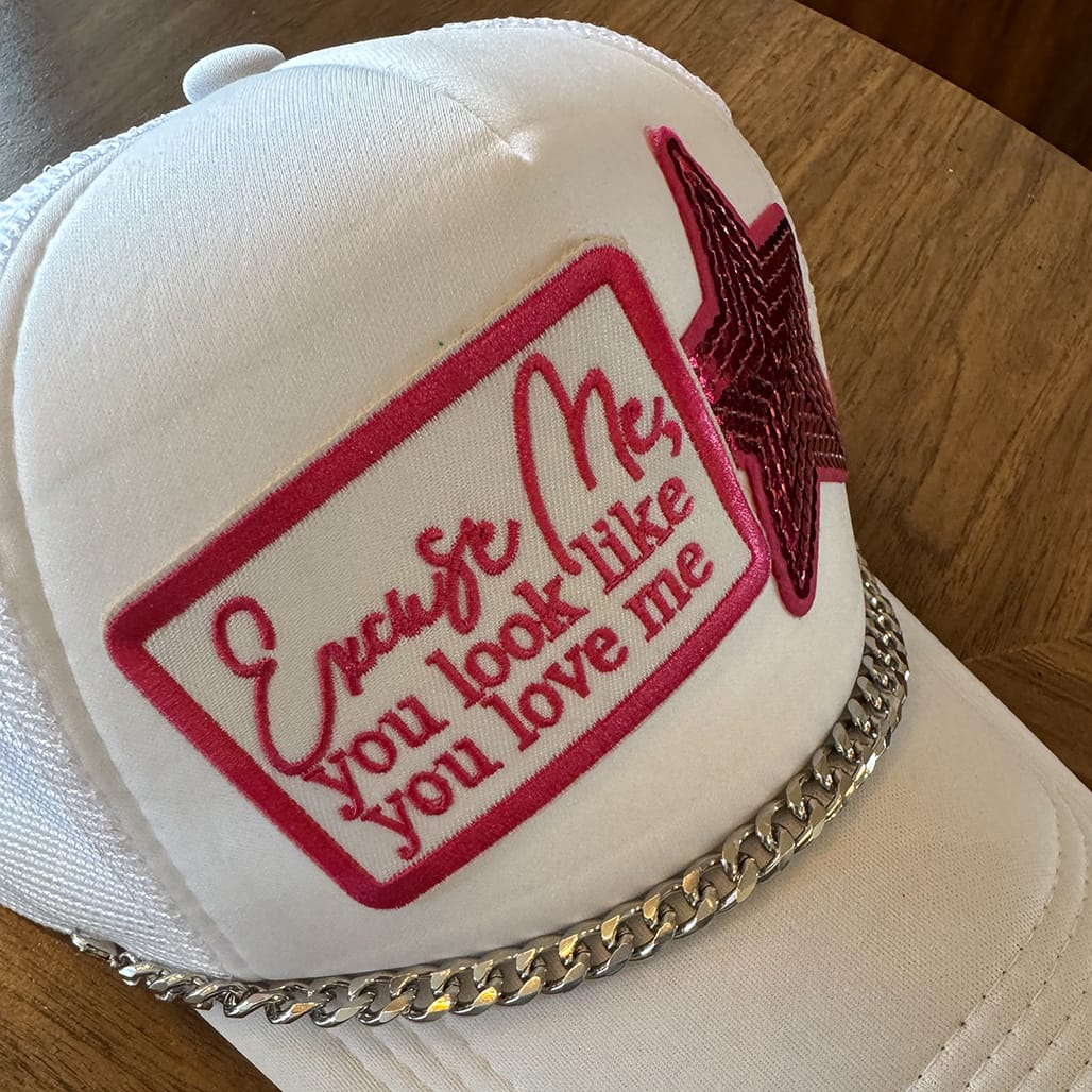 On A Whim Hats Excuse Me you Look Like you Love Me - Pink