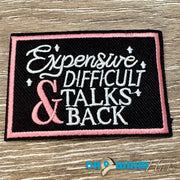 On A Whim Hats Expensive & Difficult Embroidered Iron-On Patch
