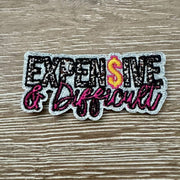 On A Whim Hats Expensive & Difficult Glitter Iron-On Patch