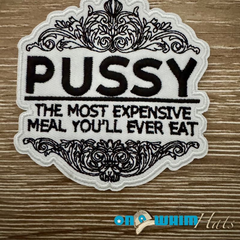 On A Whim Hats Expensive Meal Iron-On Patch