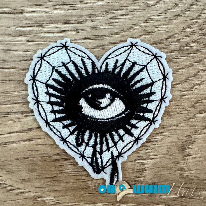 On A Whim Hats Eyeball Embroidered Iron-On Patch