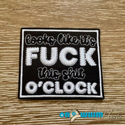 On A Whim Hats F O'Clock Iron-On Patch