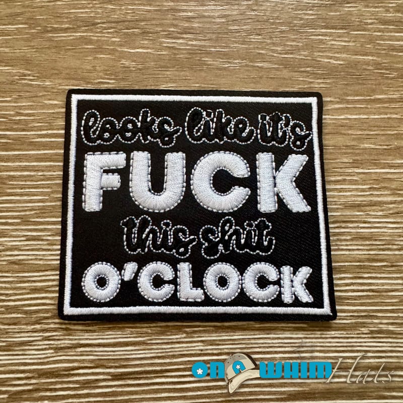 On A Whim Hats F O'Clock Iron-On Patch