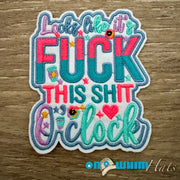 On A Whim Hats F O'Clock Iron-On Patch