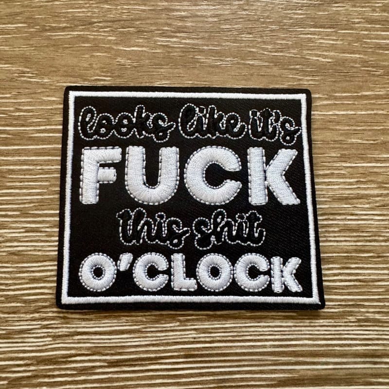On A Whim Hats F O'Clock Iron-On Patch