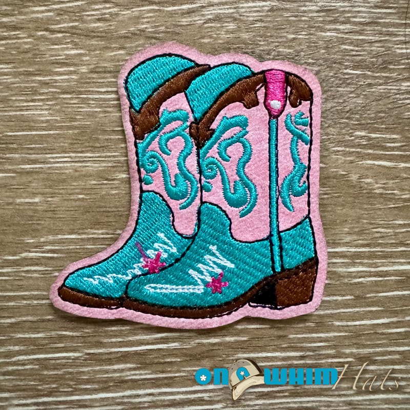 On A Whim Hats Fancy Cowgirl Boots Iron-On Patch