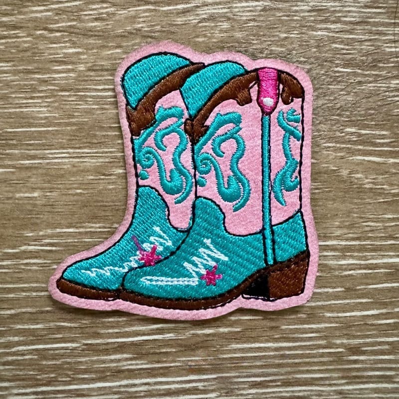 On A Whim Hats Fancy Cowgirl Boots Iron-On Patch