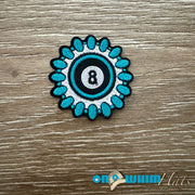 On A Whim Hats Fancy Eight Ball Iron-On Patch