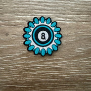 On A Whim Hats Fancy Eight Ball Iron-On Patch