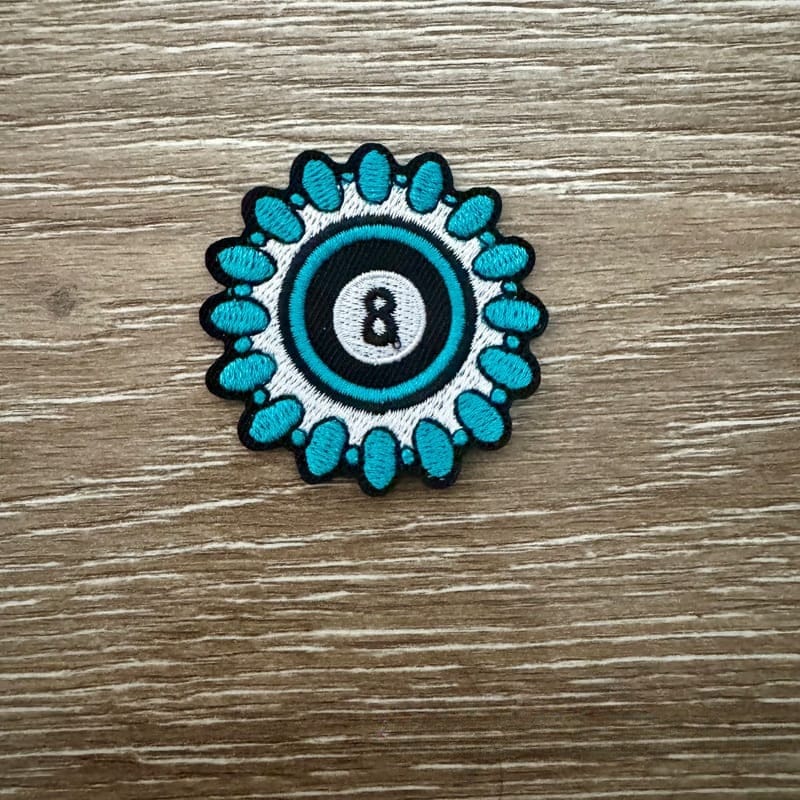 On A Whim Hats Fancy Eight Ball Iron-On Patch