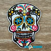 On A Whim Hats Fancy Skull Iron-On Patch