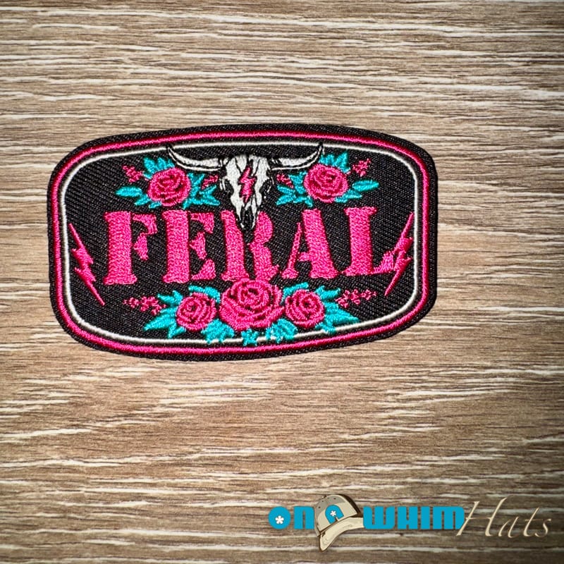 On A Whim Hats Feral Iron-On Patch