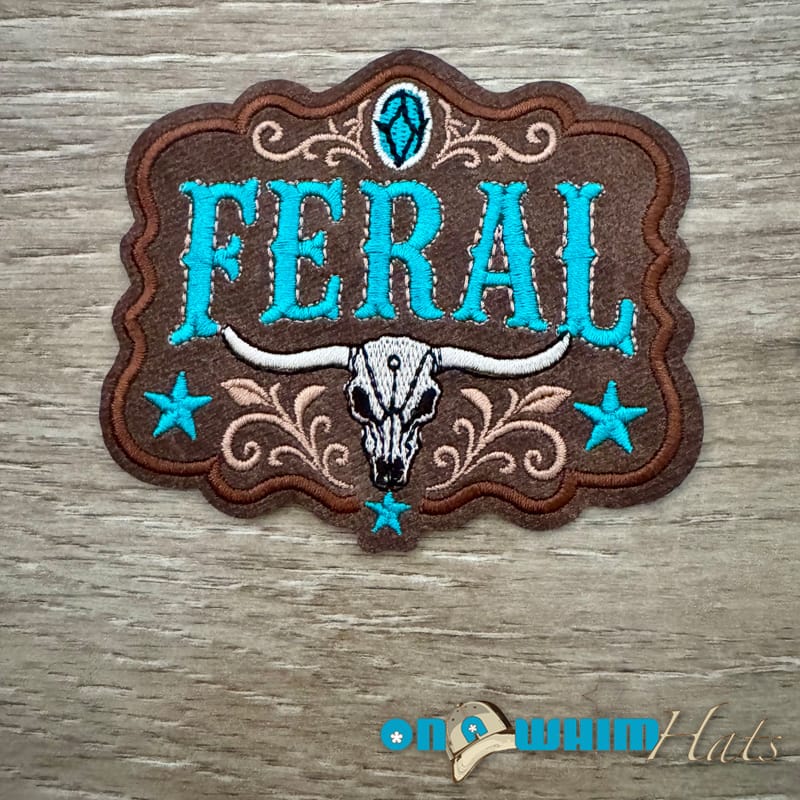 On A Whim Hats Feral Iron-On Patch