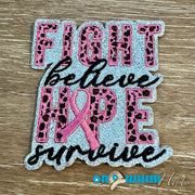 On A Whim Hats Fight Hope Survive Iron-On Patch