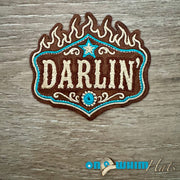 On A Whim Hats Fire Darlin' Leather Iron-On Patch