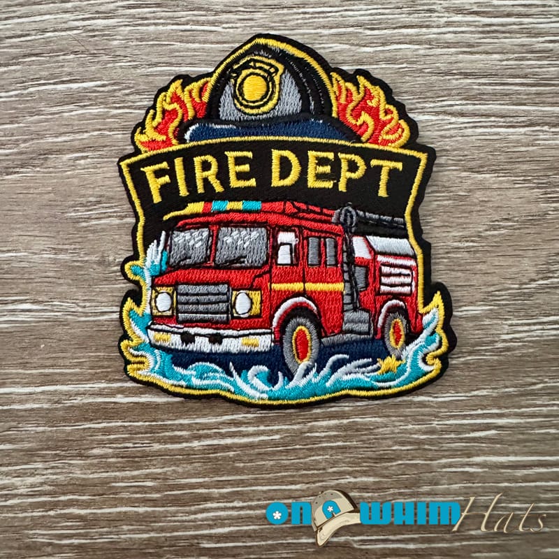 On A Whim Hats Fire Department Iron-On Patch