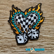 On A Whim Hats Fire Heart Iron-On Patch