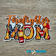 On A Whim Hats Firefighter Mom Iron-On Patch