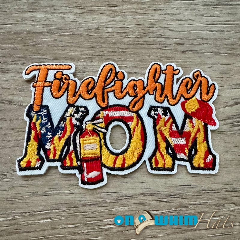 On A Whim Hats Firefighter Mom Iron-On Patch