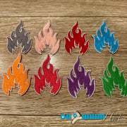 On A Whim Hats Flames Iron-On Patch