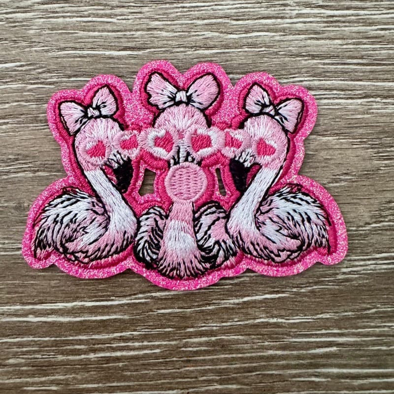 On A Whim Hats Flamingo Iron-On Patch