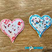 On A Whim Hats Floral Hearts Embroidered Iron-On Patch