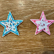 On A Whim Hats Floral Stars Embroidered Iron-On Patch
