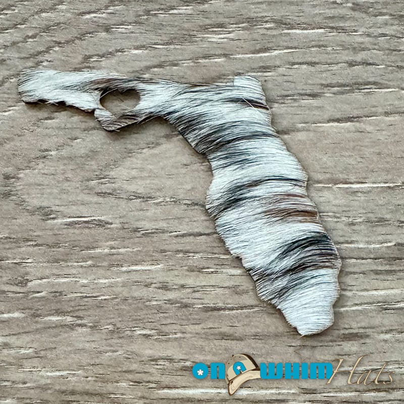 On A Whim Hats Florida Genuine Cowhide Iron-On Patch