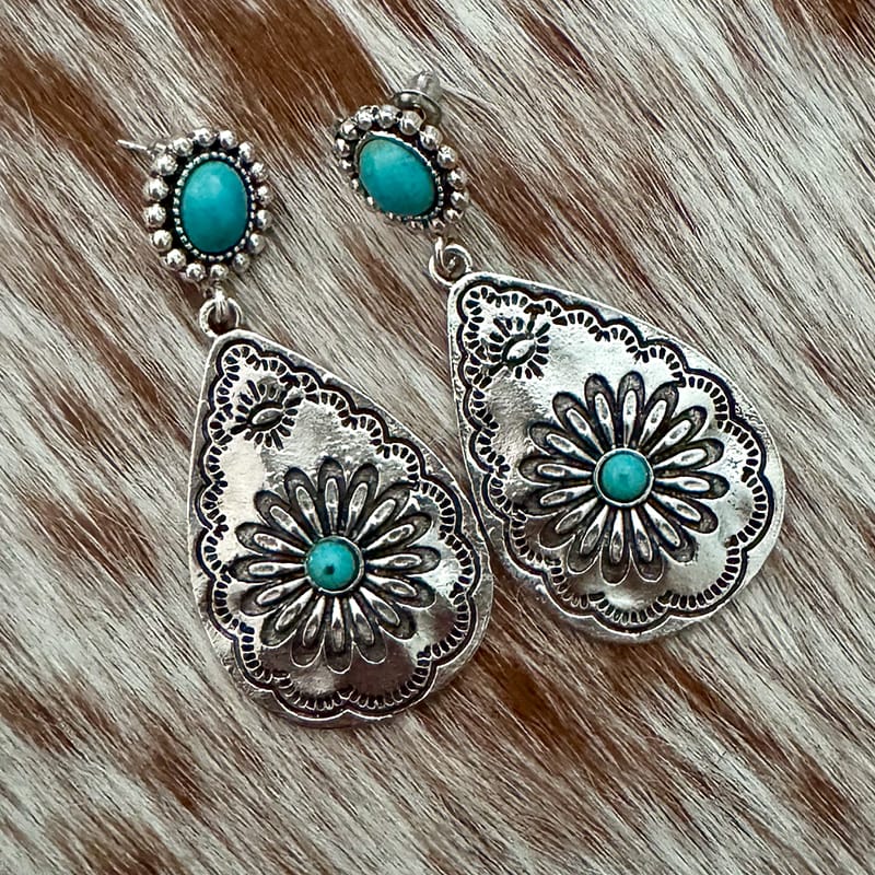 On A Whim Hats Flower Cowgirl Earrings