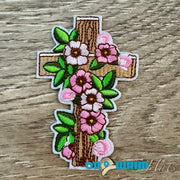 On A Whim Hats Flower Cross Iron-On Patch