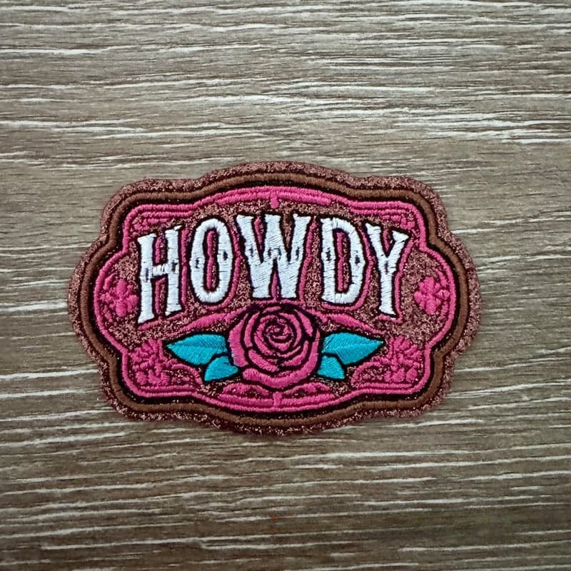 On A Whim Hats Flower Howdy Iron-On Patch