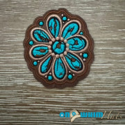 On A Whim Hats Flower Leather Iron-On Patch