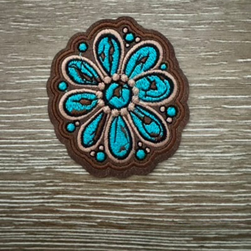 On A Whim Hats Flower Leather Iron-On Patch