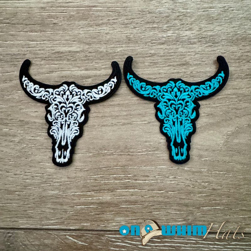 On A Whim Hats Flower Steer Iron-On Patch