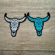 On A Whim Hats Flower Steer Iron-On Patch