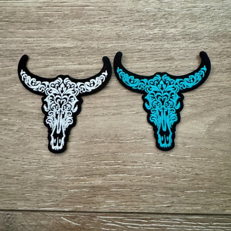 On A Whim Hats Flower Steer Iron-On Patch