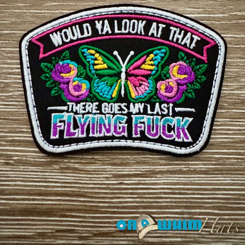 On A Whim Hats Flying Fuck Iron-On Patch