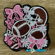 On A Whim Hats Football Cheer Iron-On Patch