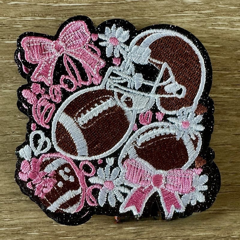 On A Whim Hats Football Cheer Iron-On Patch