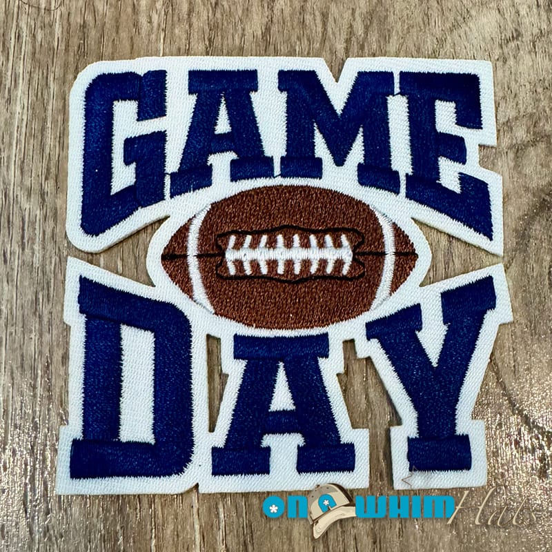 On A Whim Hats Football Game Day Embroidered Iron-On Patch