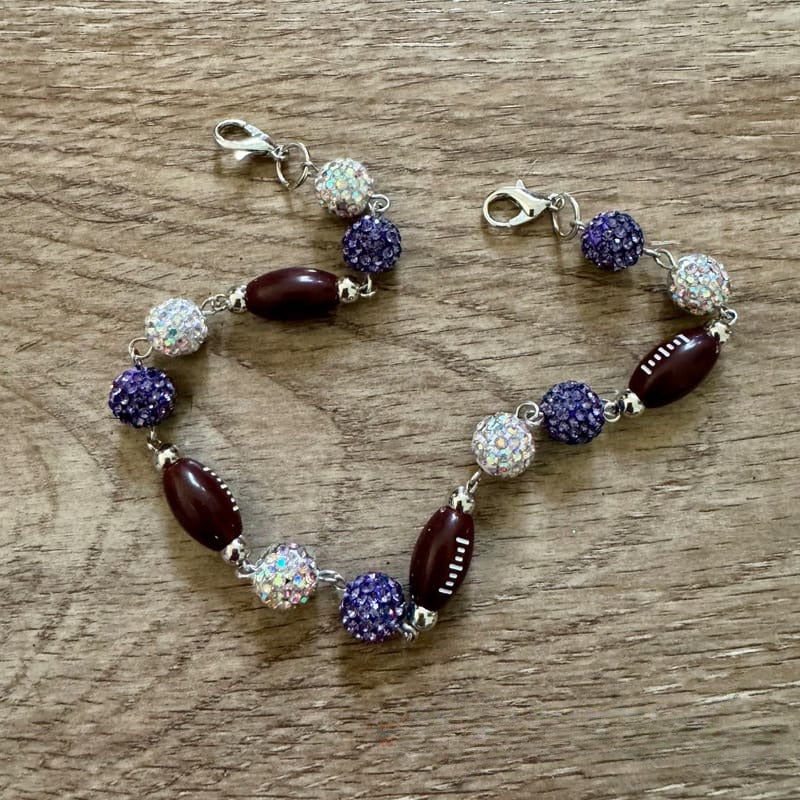 On A Whim Hats Football Hat Chain - Lavender and Silver