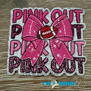 On A Whim Hats Football Pink Out Iron-On Patch