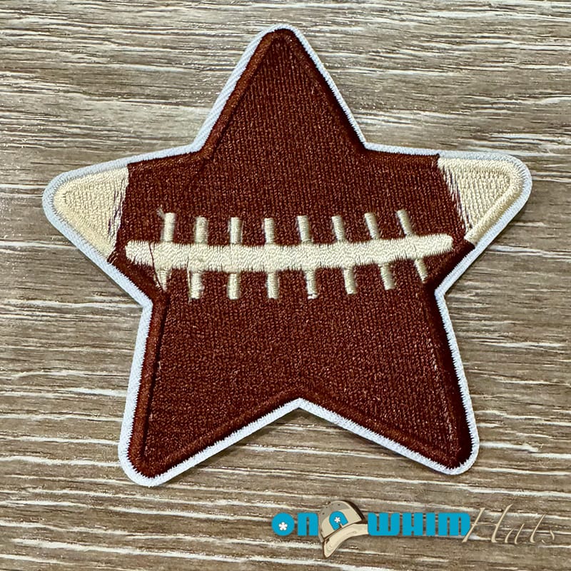 On A Whim Hats Football Star Embroidered Iron-On Patch