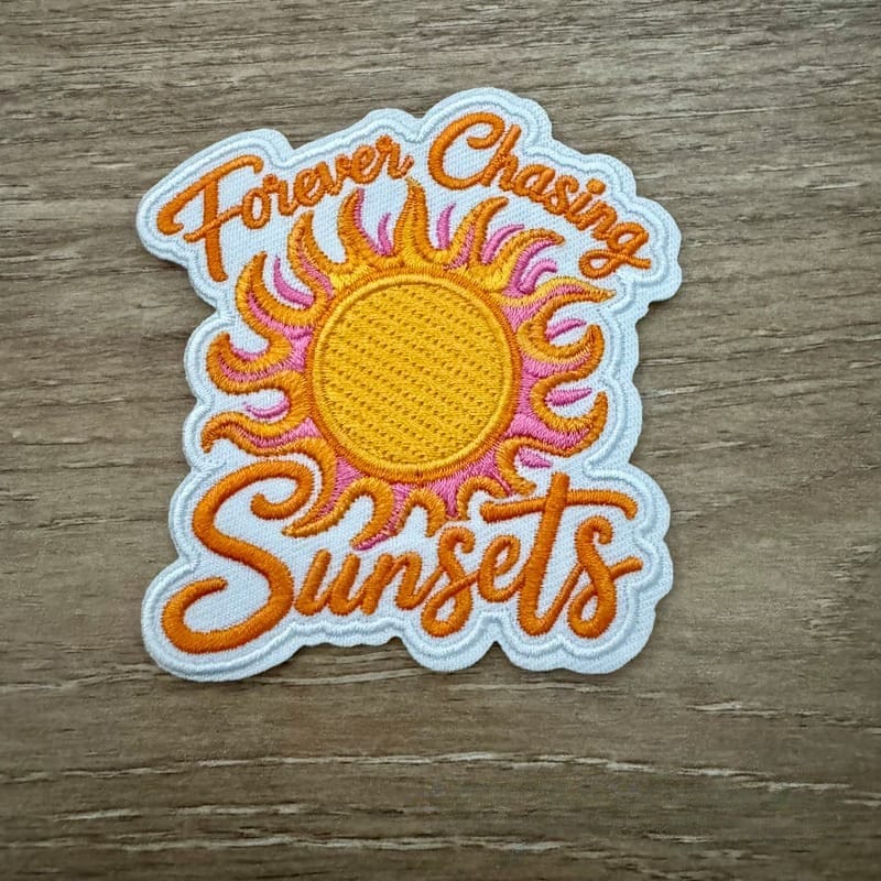 On A Whim Hats Forever Chasing Sunsets Iron-On Patch