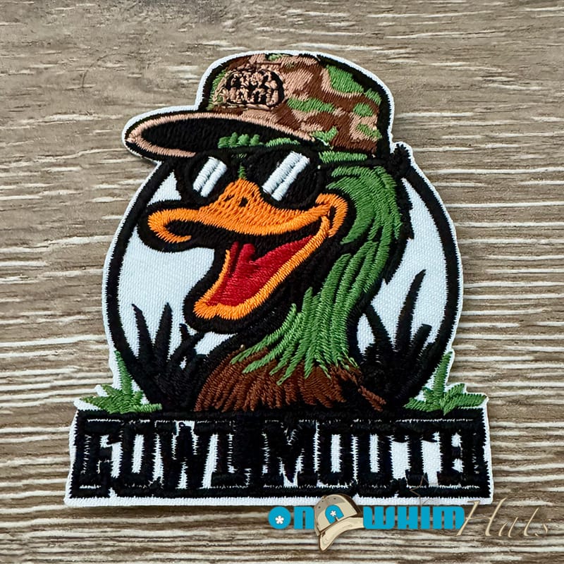 On A Whim Hats Fowl Mouth Iron-On Patch
