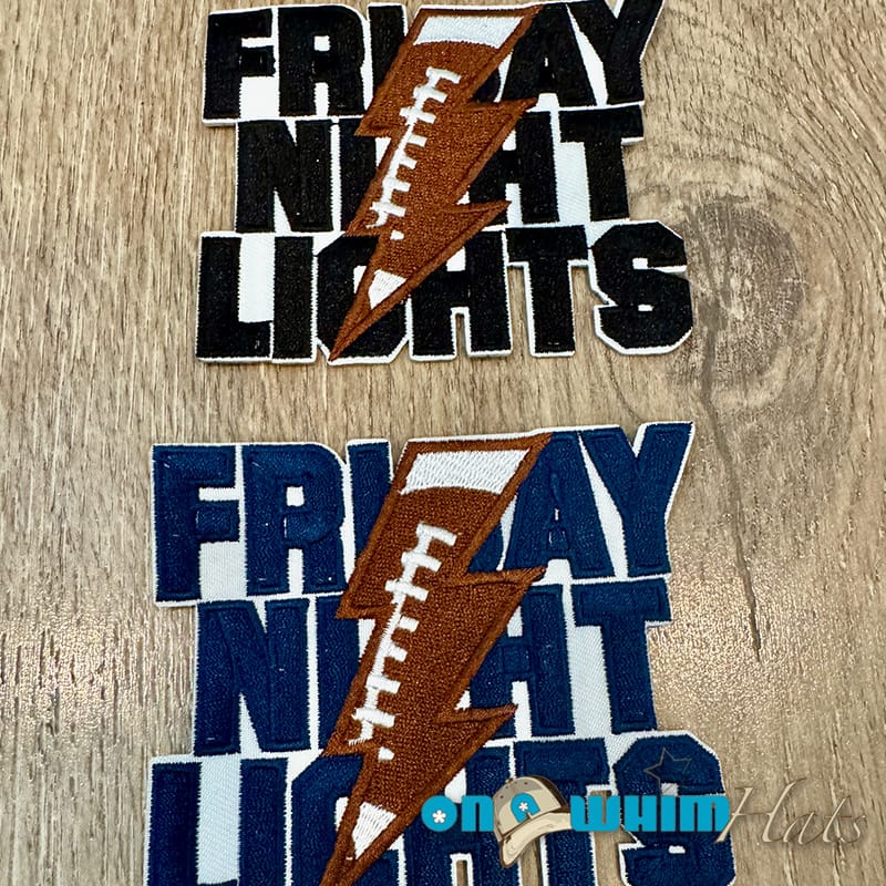 On A Whim Hats Friday Night Lights Embroidered Iron-On Patch