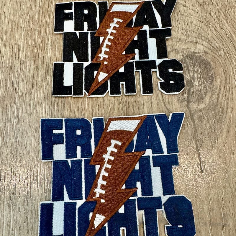 On A Whim Hats Friday Night Lights Embroidered Iron-On Patch