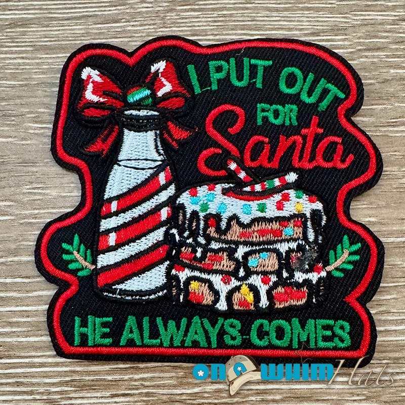 On A Whim Hats Funny Santa Iron-On Patch